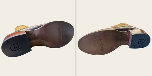 Tecovas 3/4 skived resole before and after